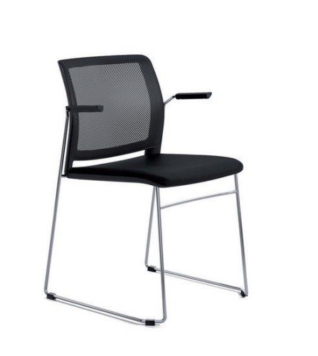 כיסא אורח מרופד דגם UNO NET גב רשת עם ידיות